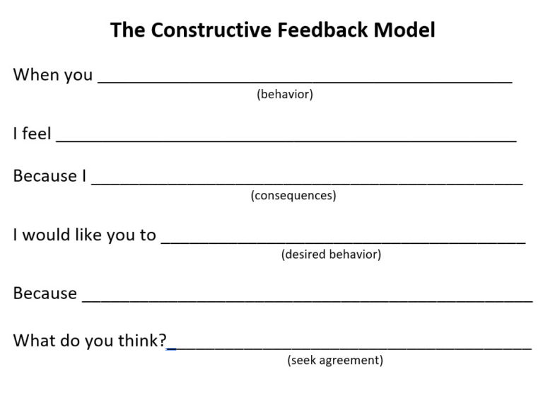 How To Use The Constructive Feedback Model To Become More Asssertive